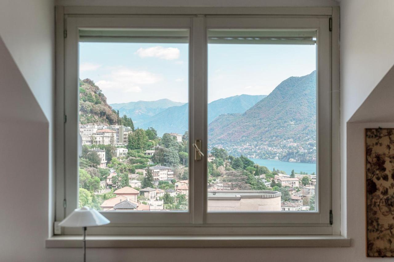 I D'a Charming Penthouse - View- Como- House-130 Mt-2 Double Bedrooms And 2 Double Bathrooms A Spacious Living Room-full Equipped Kitchen-private Garden And Terrace-private Covered Parking Apartment *