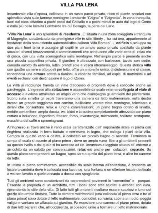 Pia Lena Holiday home Magreglio