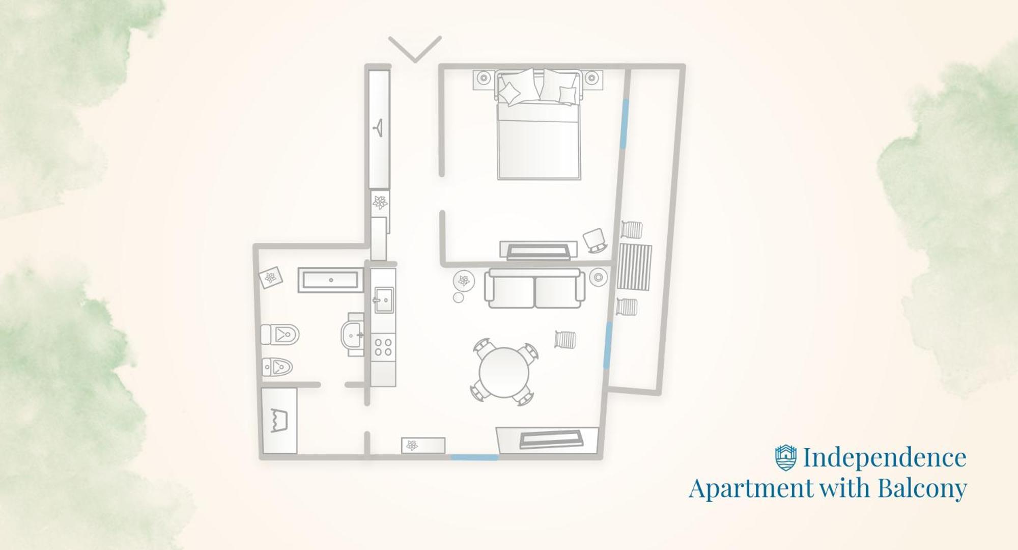 Apartment Independence With Balcony By Rent *