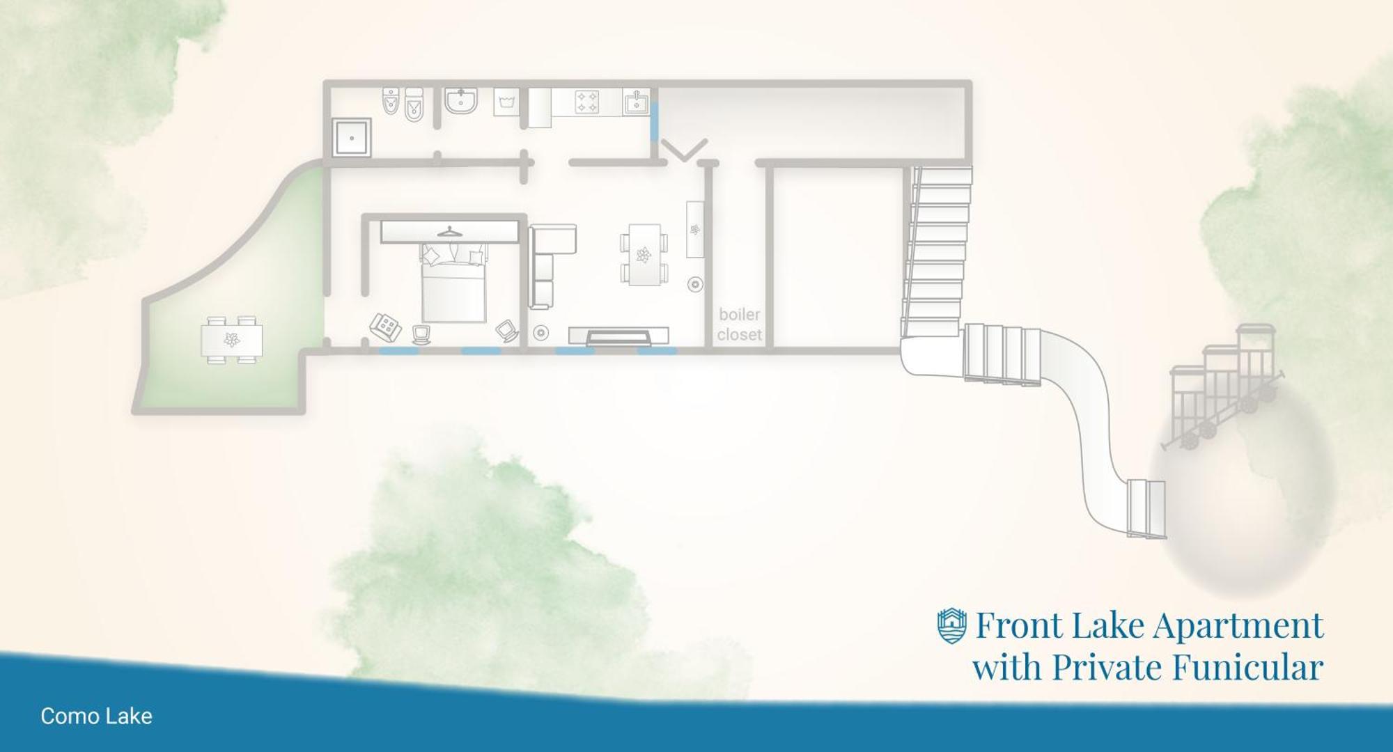 Apartment Front With Private Funicular By Rent Como