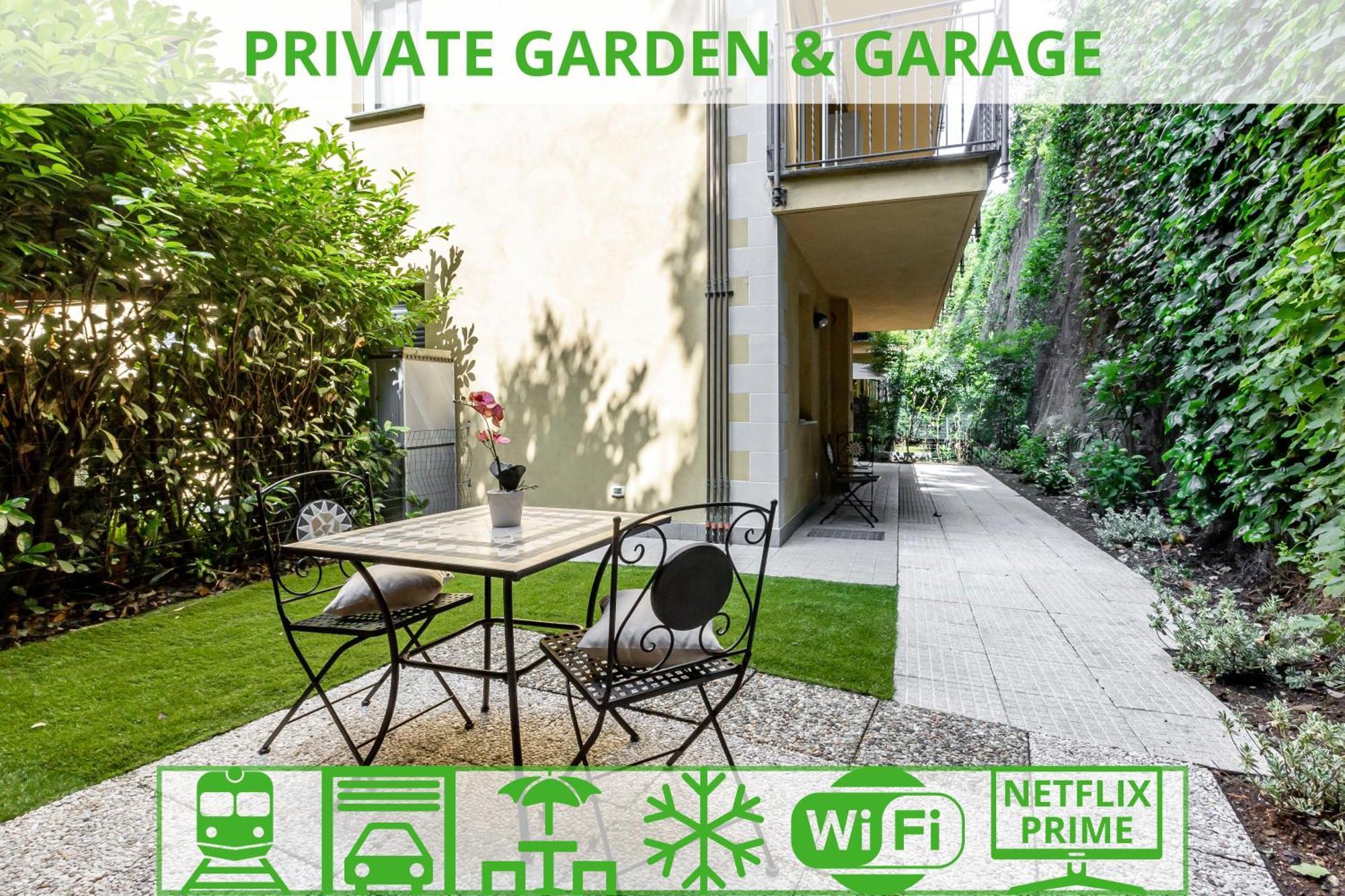Apartment Private Garden & Garage - Self Check-in & Remote Access