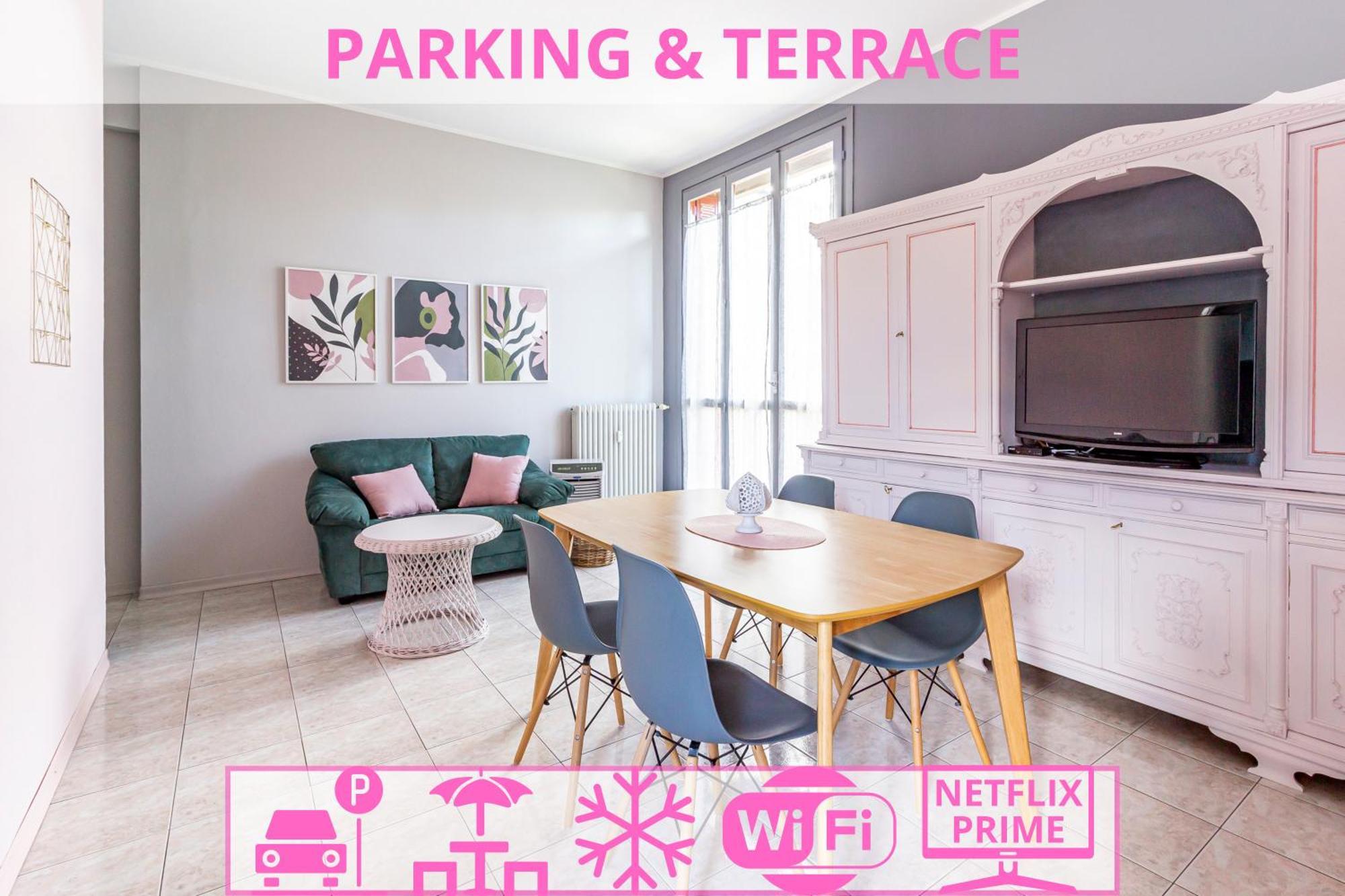 Parking & Terrace - Large 90 Mq - Self Check-in & Remote Access *